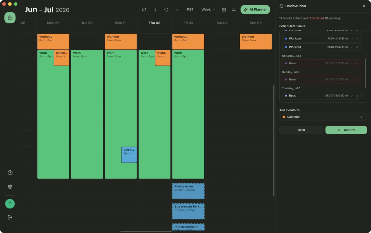 AI Planner strategy and conflict settings